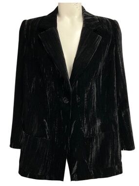 ALGO BLACK ONE BUTTON VELVET BLAZER